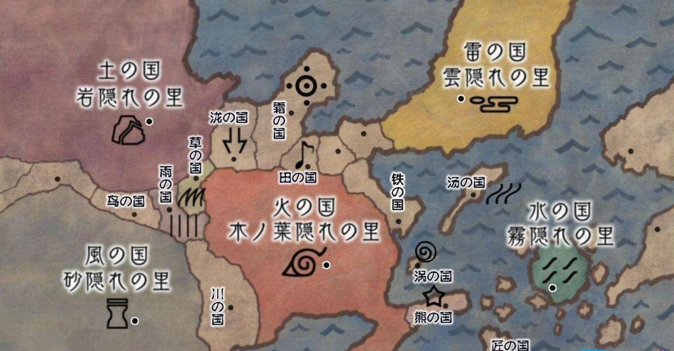 火影忍者地图包括几大忍村-各忍村地图板块大全介绍